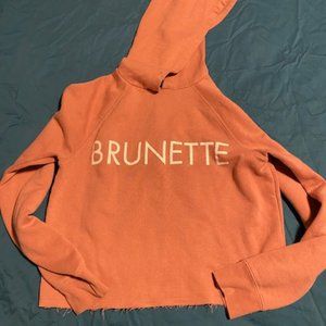 Brunette raw hem cropped hoodie size small (oversized)